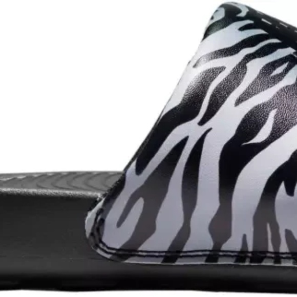 NEW Women's Nike Logo Print Slipper Slides Sandals Metallic Zebra 6 - Picture 6 of 10